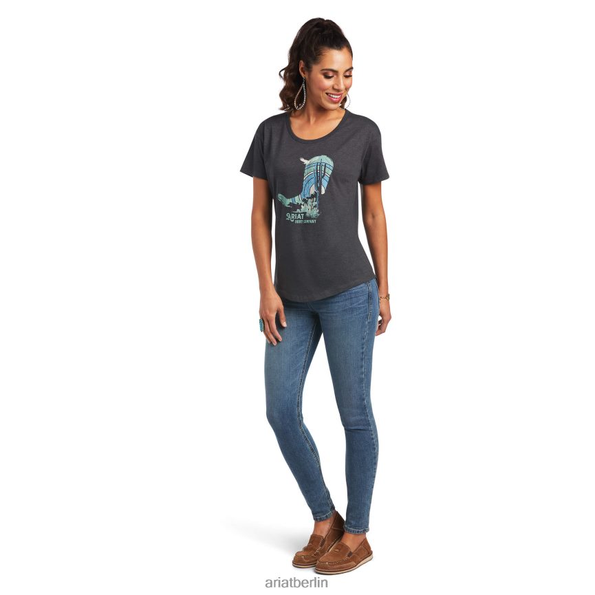 Ariat Boot Co. T-Shirt Frauen P4JJPR2913 Kohleheide Spitzen