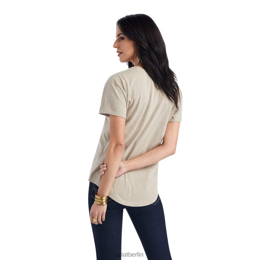 Ariat Decken-Totenkopf-T-Shirt Frauen P4JJPR3092 Haferflockenheide Spitzen
