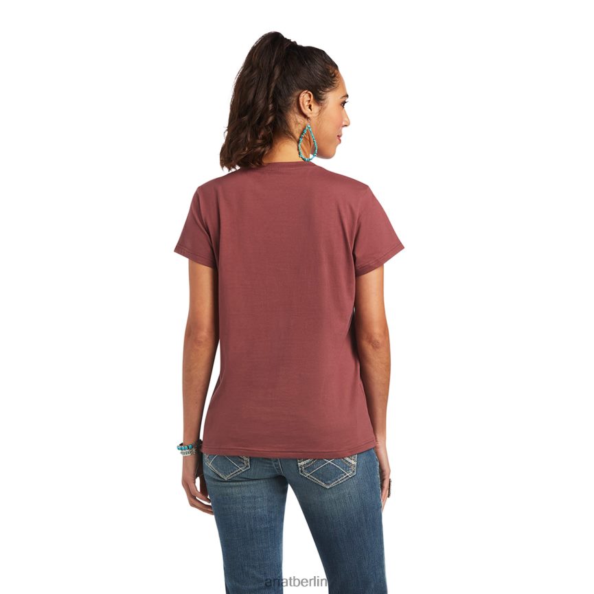 Ariat Echtes Bucking Bronc T-Shirt Frauen P4JJPR3086 rosabraun Spitzen