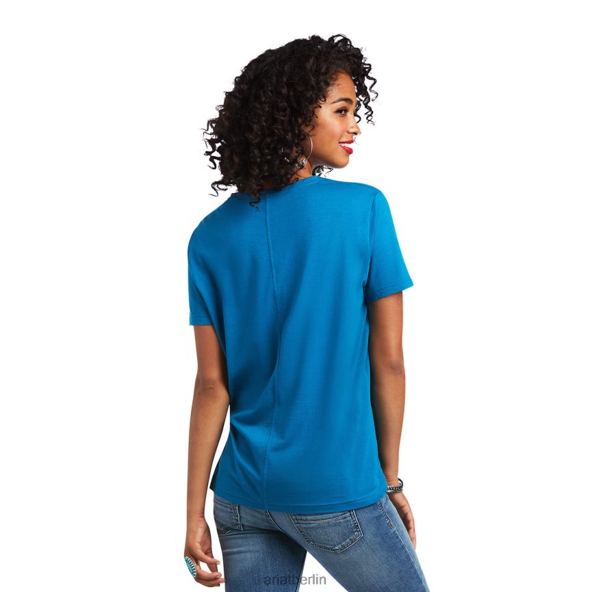 Ariat Element-T-Shirt Frauen P4JJPR3234 Sachsenblau Spitzen