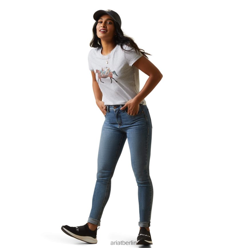 Ariat Harmonie-T-Shirt Frauen P4JJPR2921 grau meliert Spitzen