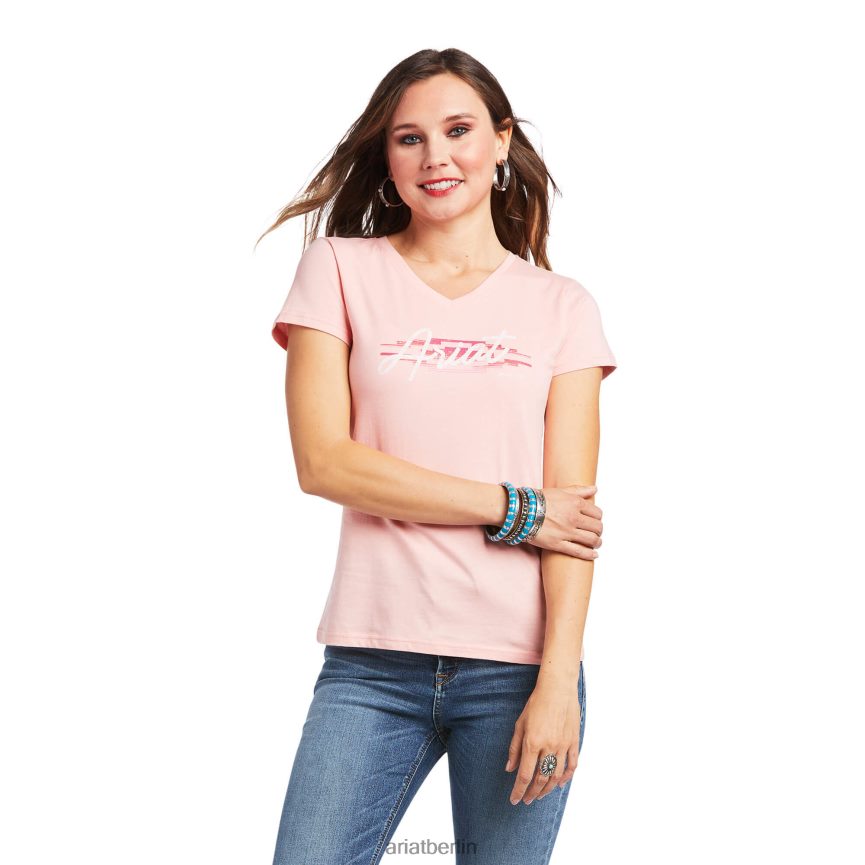 Ariat Klassisches T-Shirt mit echtem Logo-Schriftzug Frauen P4JJPR2942 Quarzrosa Spitzen