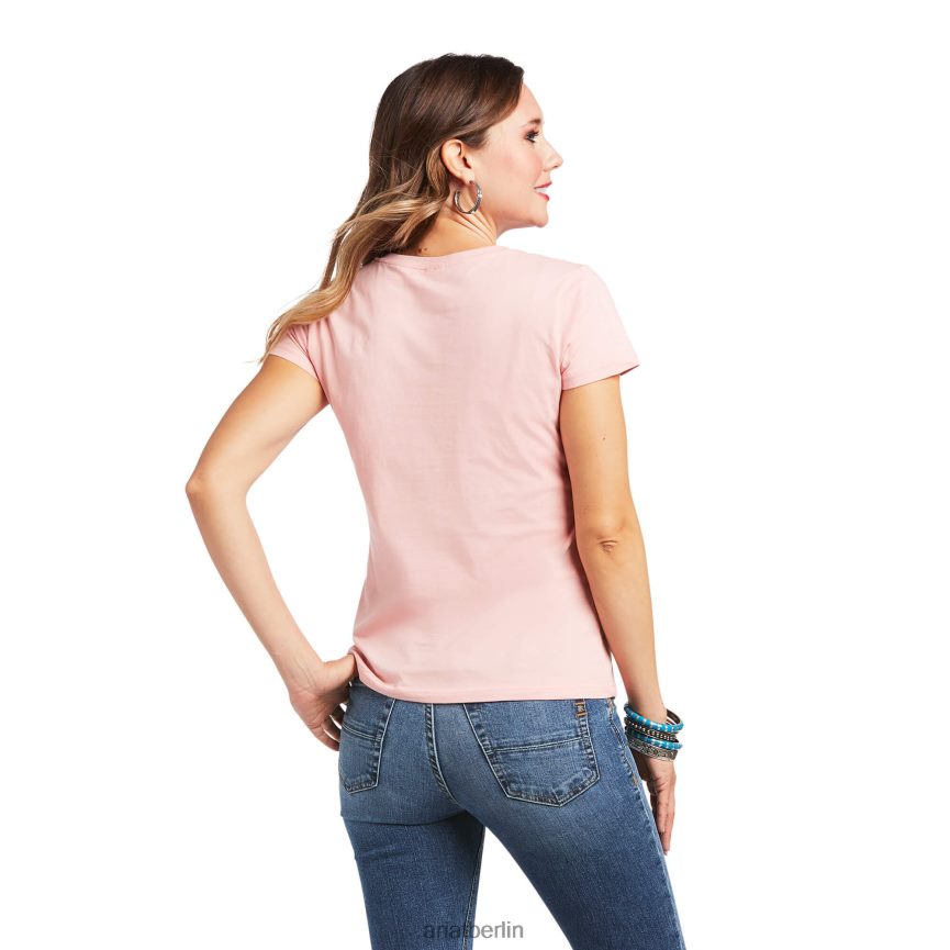 Ariat Klassisches T-Shirt mit echtem Logo-Schriftzug Frauen P4JJPR2942 Quarzrosa Spitzen