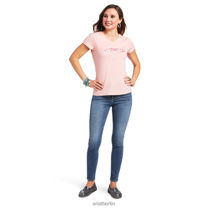Ariat Klassisches T-Shirt mit echtem Logo-Schriftzug Frauen P4JJPR2942 Quarzrosa Spitzen