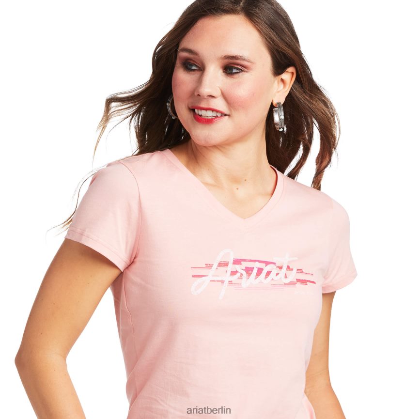 Ariat Klassisches T-Shirt mit echtem Logo-Schriftzug Frauen P4JJPR2942 Quarzrosa Spitzen