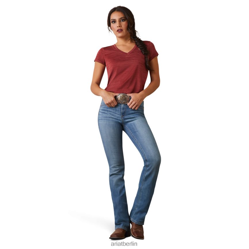 Ariat Laguna-Patriot-T-Shirt Frauen P4JJPR2790 Granatapfel Spitzen