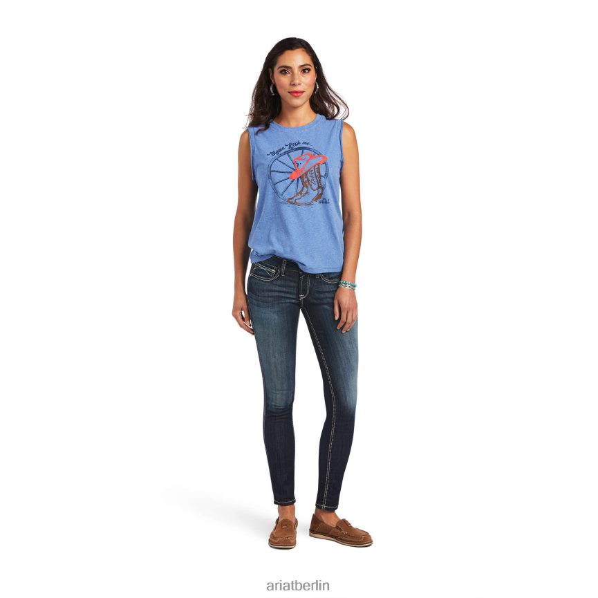 Ariat Mama T-Shirt Frauen P4JJPR3193 Reykjavik-Blau Spitzen
