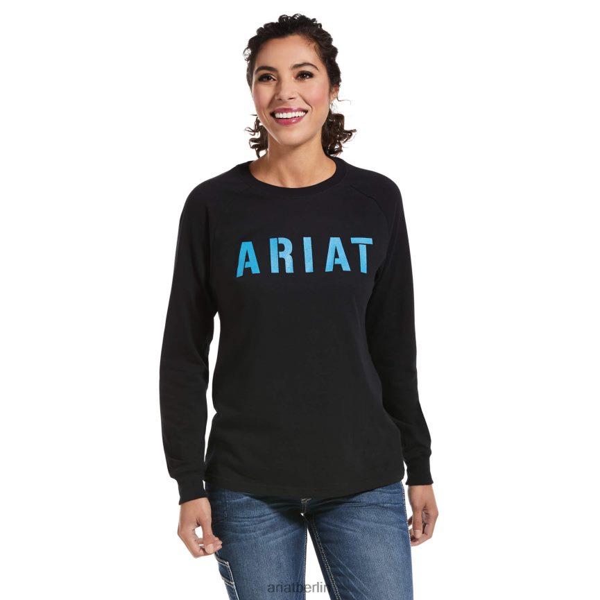 Ariat Rebar CottonStrong Block-T-Shirt Frauen P4JJPR2988 Schwarz Spitzen