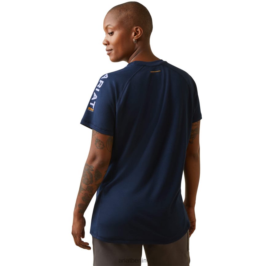 Ariat Rebar Heat Fighter T-Shirt Frauen P4JJPR2971 Marine/Dämmerung Spitzen
