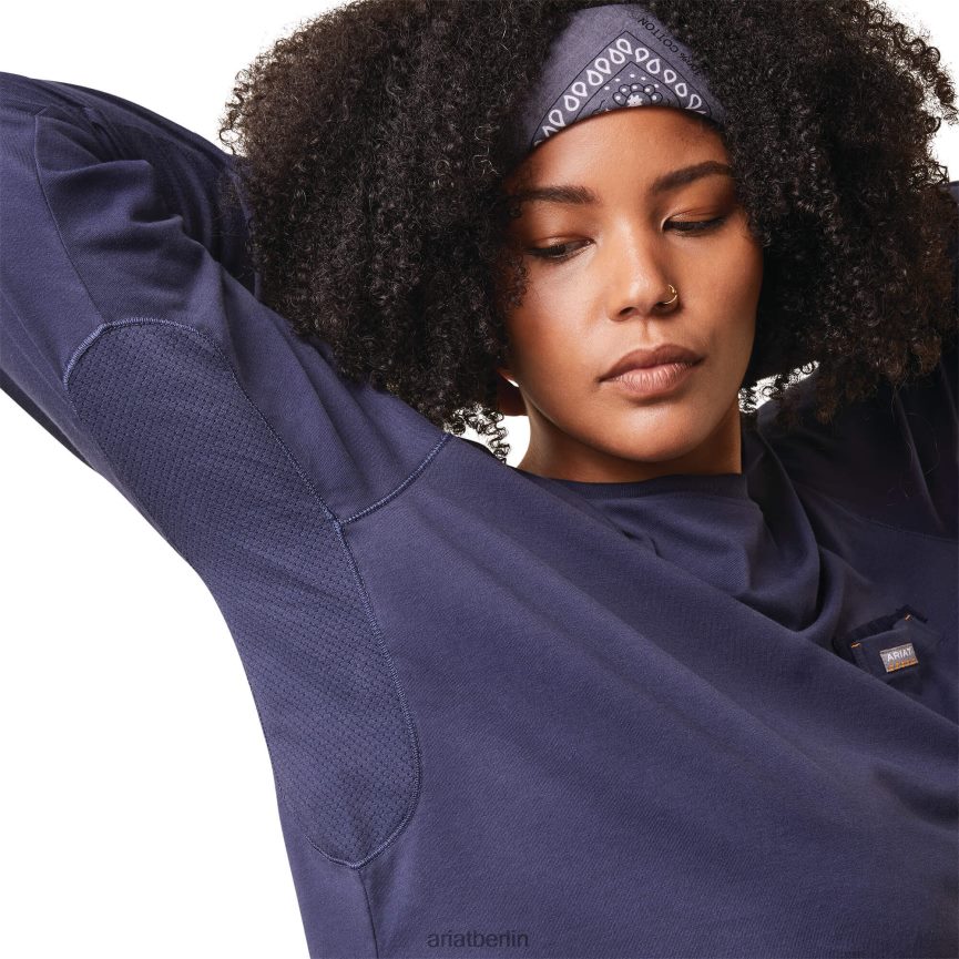 Ariat Rebar Workman USA-Logo-T-Shirt Frauen P4JJPR3258 Stimmung Indigo Spitzen