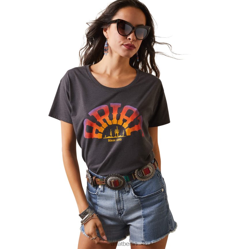 Ariat Regenbogen-T-Shirt Frauen P4JJPR2885 Kohleheide Spitzen