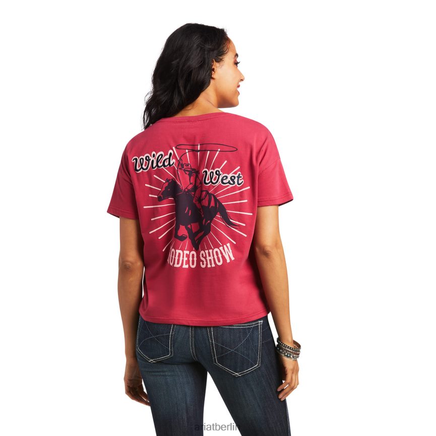 Ariat Rodeo-Show-T-Shirt Frauen P4JJPR2969 rote Knospe Spitzen