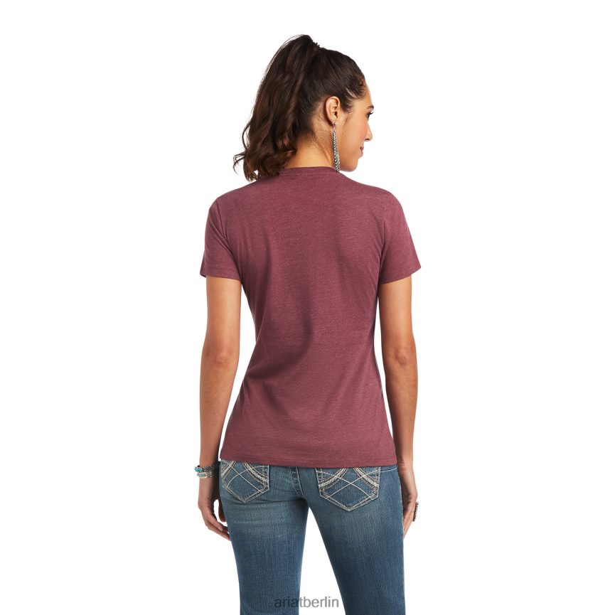 Ariat Sol-T-Shirt Frauen P4JJPR2867 Burgunderheide Spitzen