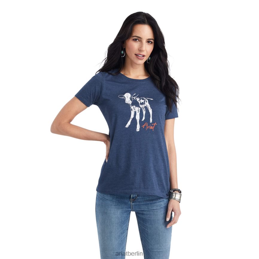 Ariat Stern-Waden-T-Shirt Frauen P4JJPR2876 Marineblau Spitzen