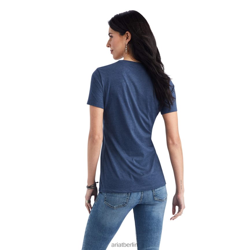 Ariat Stern-Waden-T-Shirt Frauen P4JJPR2876 Marineblau Spitzen