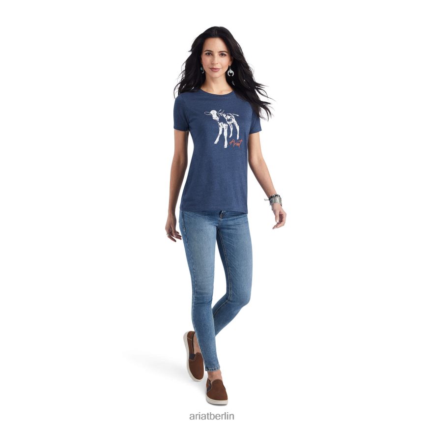 Ariat Stern-Waden-T-Shirt Frauen P4JJPR2876 Marineblau Spitzen
