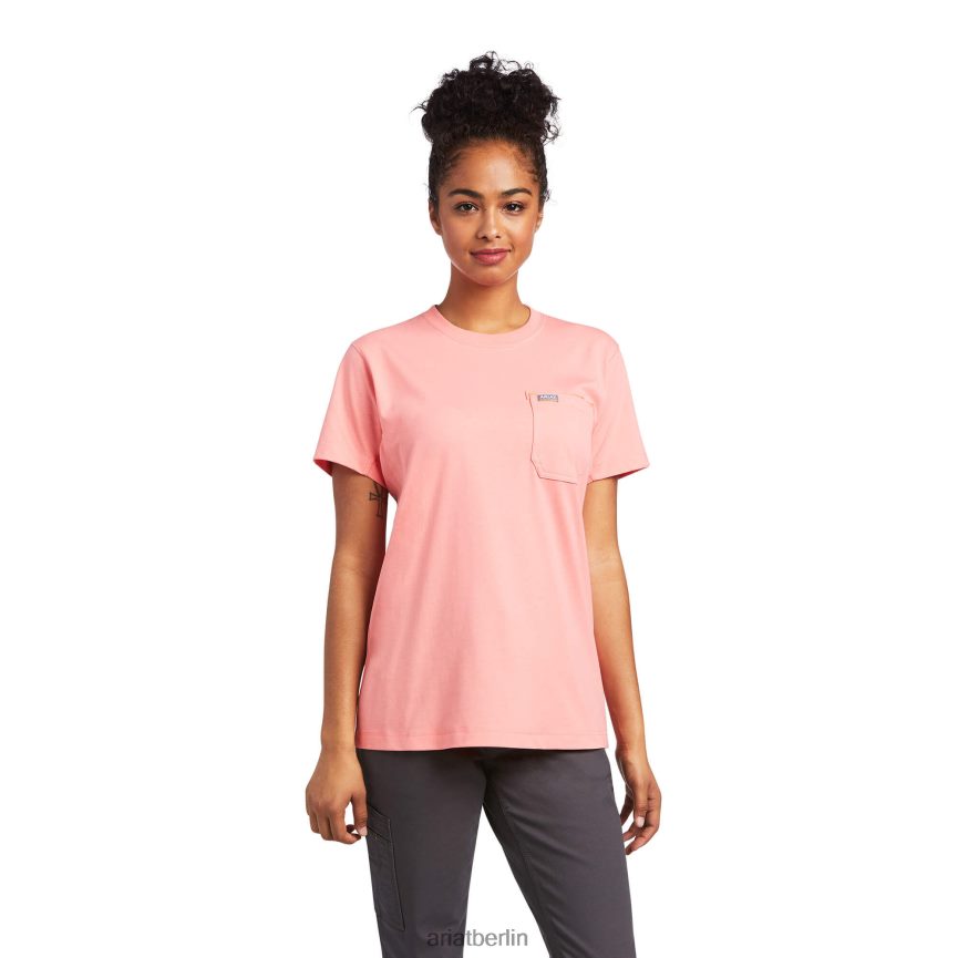 Ariat T-Shirt mit Bewehrungsarbeiter-Spruch Frauen P4JJPR3035 Sommermelone Spitzen