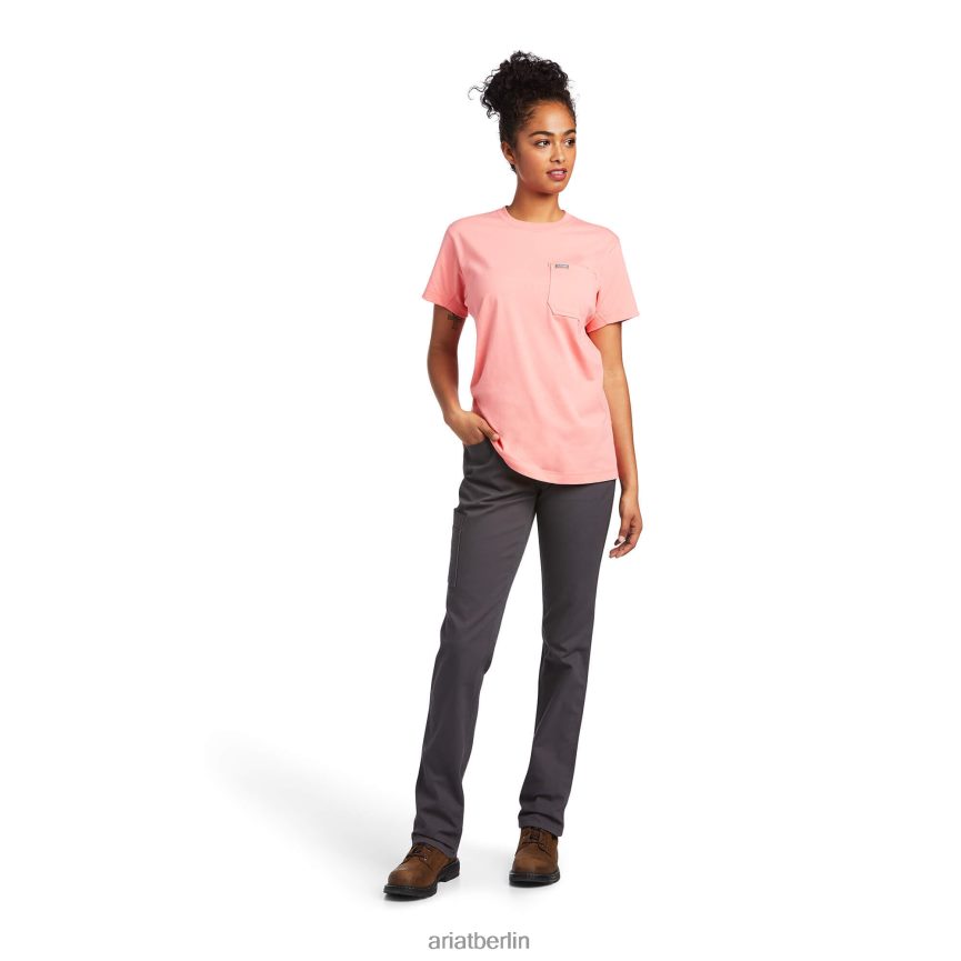 Ariat T-Shirt mit Bewehrungsarbeiter-Spruch Frauen P4JJPR3035 Sommermelone Spitzen