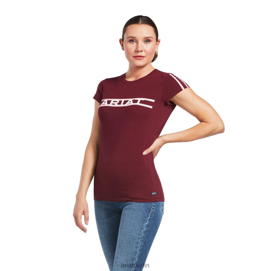 Ariat T-Shirt mit Logo Lane Frauen P4JJPR2900 Zinfandel Spitzen