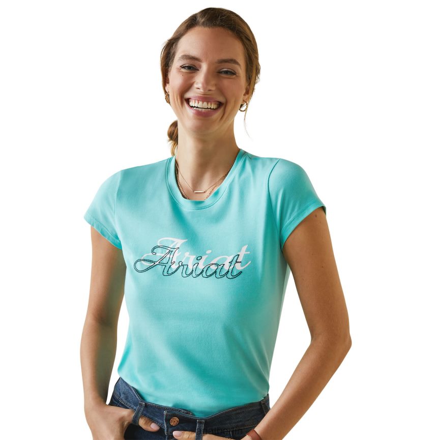 Ariat T-Shirt mit Uni-Umriss Frauen P4JJPR3290 Poolblau Spitzen