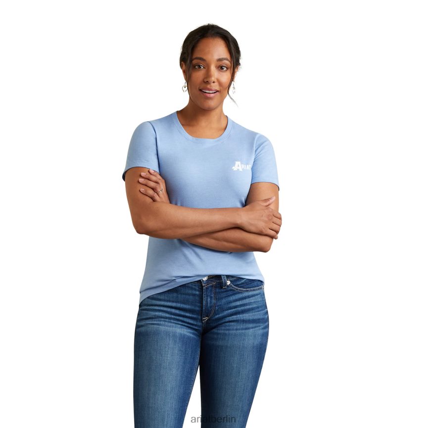 Ariat T-Shirt mit Wüstenflagge Frauen P4JJPR2961 ozeanblaues Heidekraut Spitzen