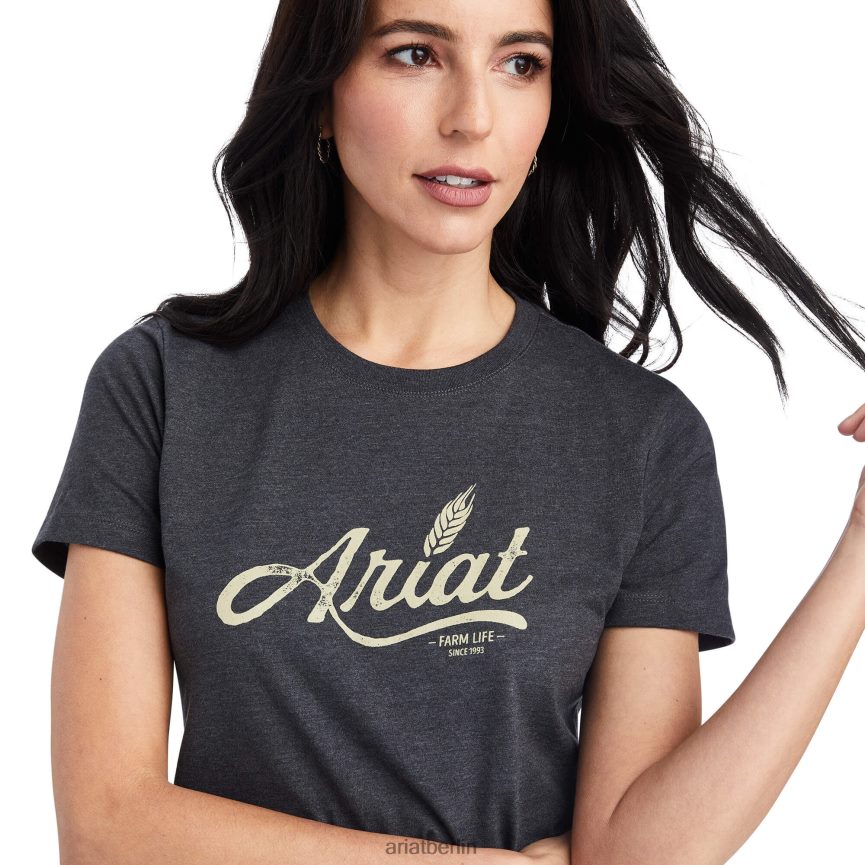 Ariat T-Shirt mit Weizen-Schriftzug Frauen P4JJPR2801 Kohleheide Spitzen