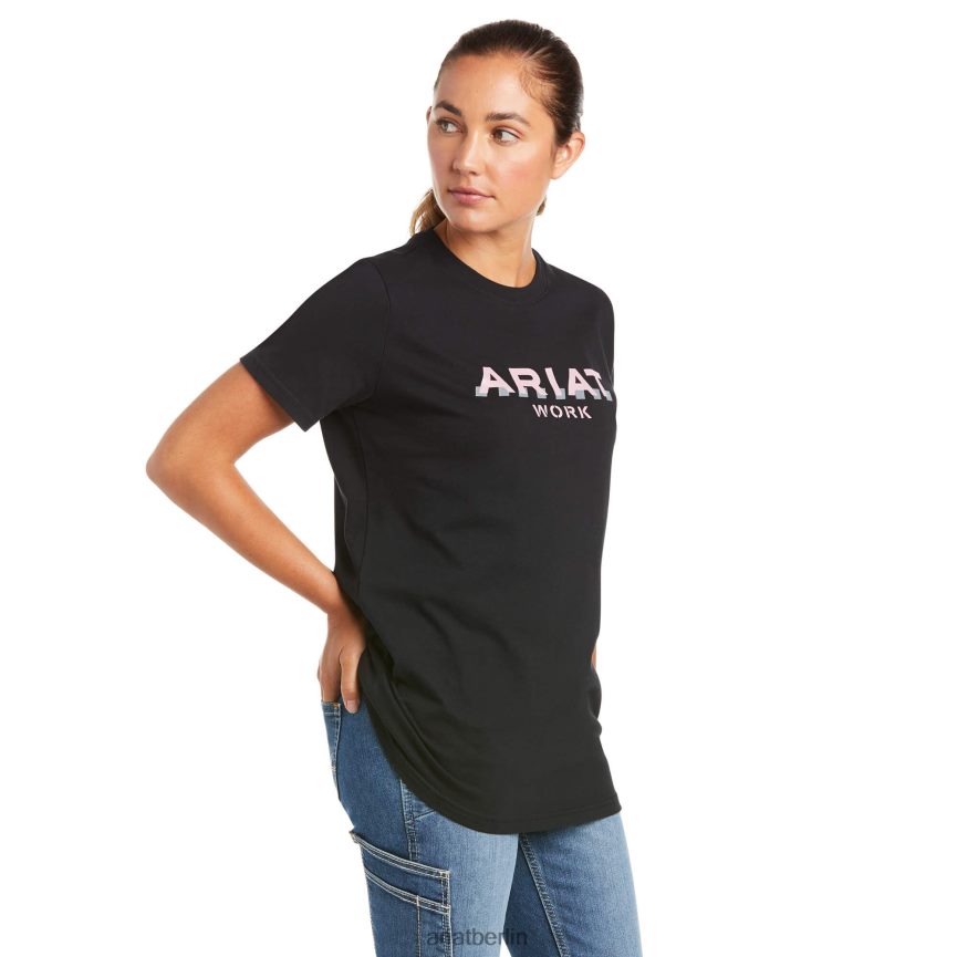 Ariat T-Shirt mit starkem Logo aus Rebar-Baumwolle Frauen P4JJPR3006 Marine Spitzen