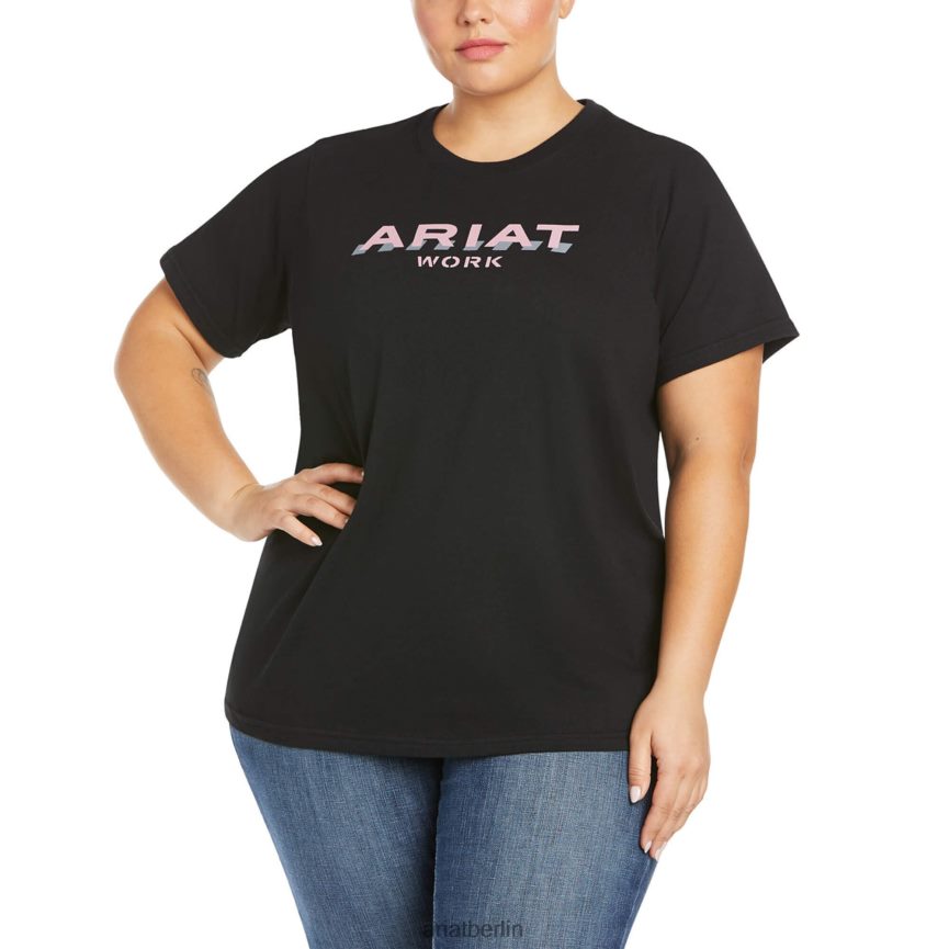 Ariat T-Shirt mit starkem Logo aus Rebar-Baumwolle Frauen P4JJPR3006 Marine Spitzen