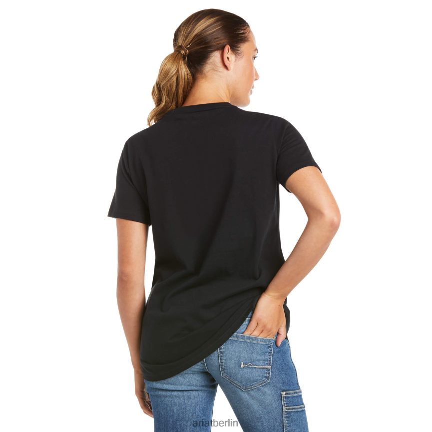 Ariat T-Shirt mit starkem Logo aus Rebar-Baumwolle Frauen P4JJPR3006 Marine Spitzen