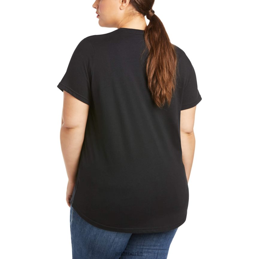 Ariat T-Shirt mit starkem Logo aus Rebar-Baumwolle Frauen P4JJPR3006 Marine Spitzen