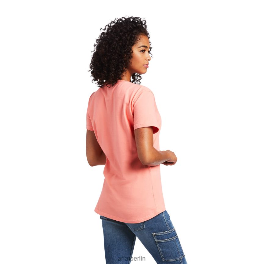 Ariat T-Shirt mit starker Farmgrafik aus Rebar-Baumwolle Frauen P4JJPR3031 Sommermelone Spitzen