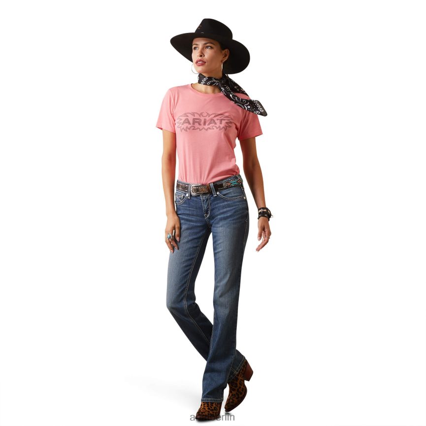 Ariat T-Shirt nähen Frauen P4JJPR2949 Korallenheide Spitzen