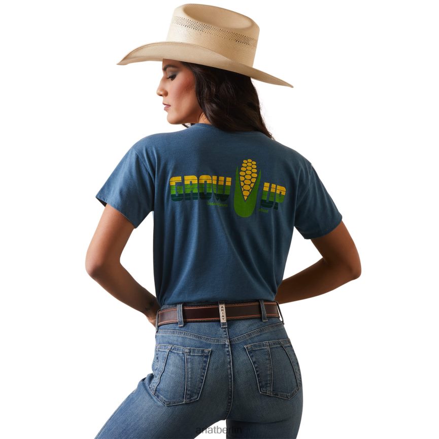 Ariat T-Shirt zum Erwachsenwerden Frauen P4JJPR3172 stahlblaues Heidekraut Spitzen