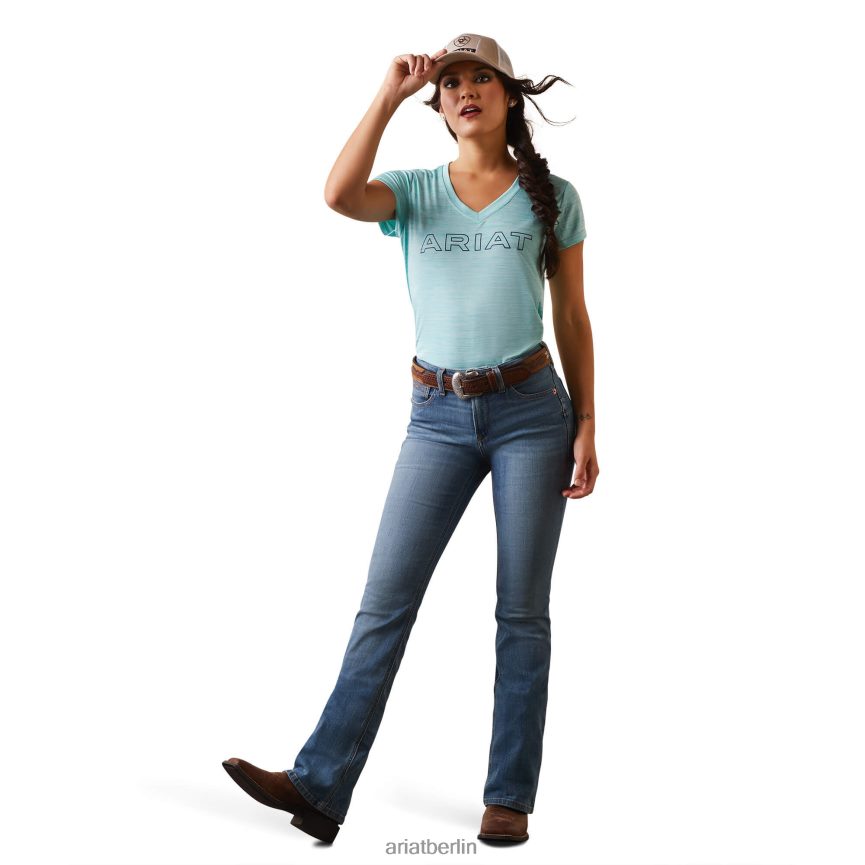 Ariat Top mit Laguna-Logo Frauen P4JJPR2880 Poolblau Spitzen