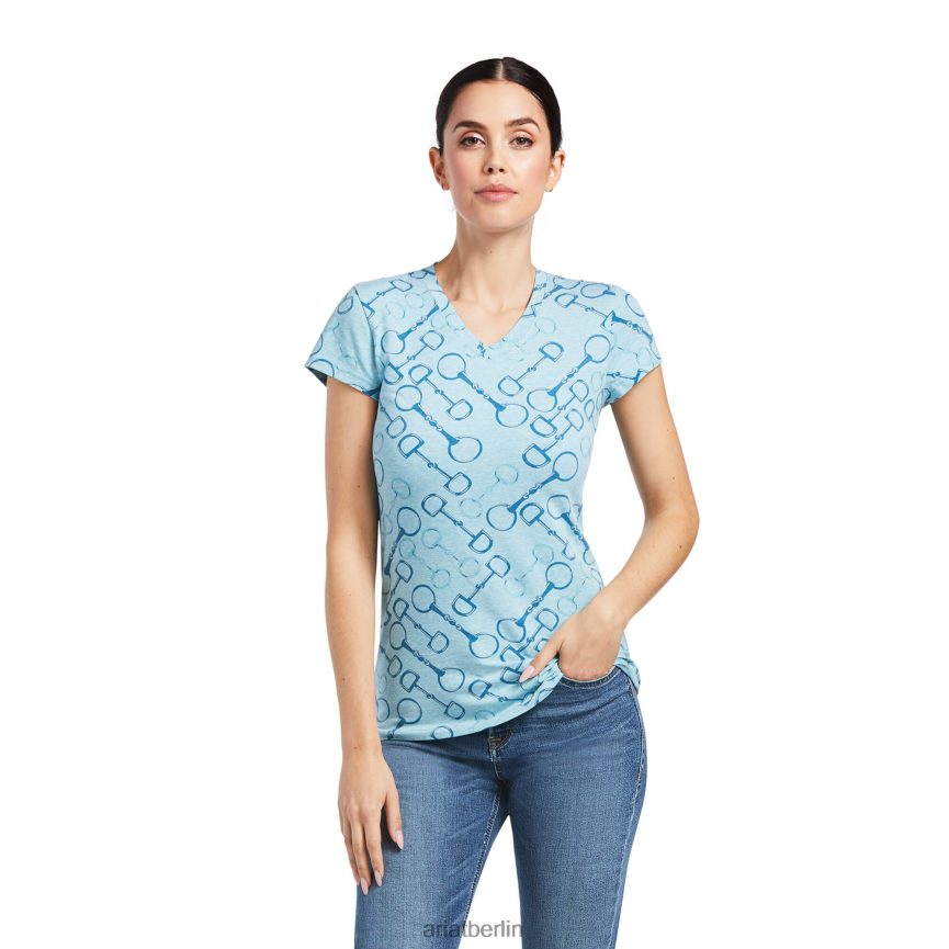 Ariat Trensen-T-Shirt Frauen P4JJPR2978 milchig blaues Heidekraut Spitzen