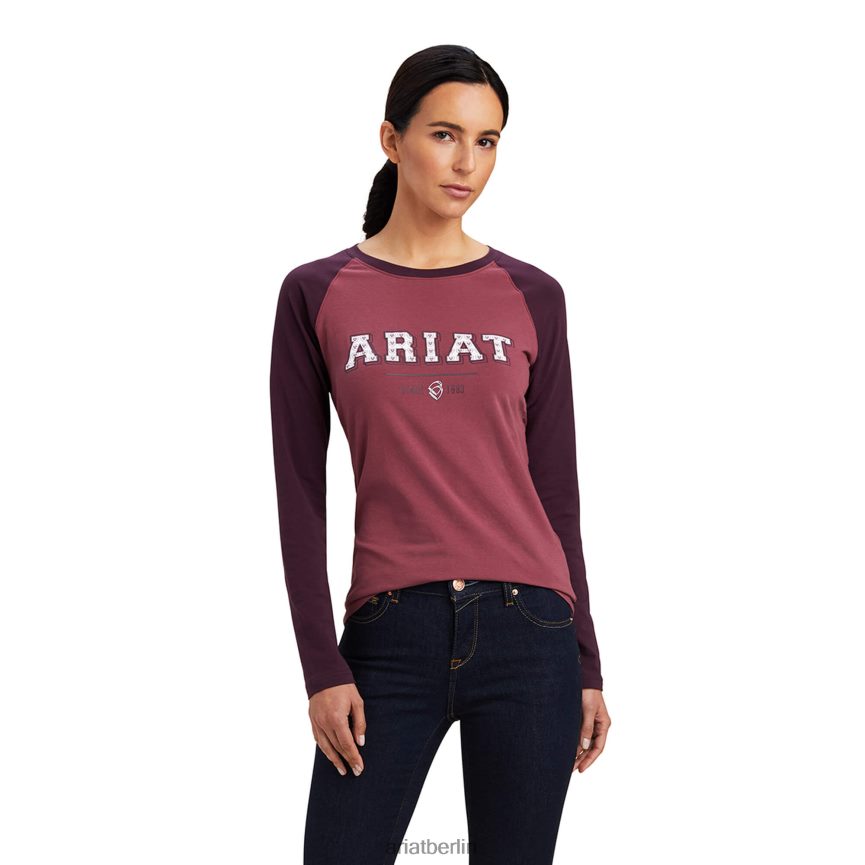 Ariat Uni-T-Shirt Frauen P4JJPR2903 Maulbeere/Nostalgierosa Spitzen