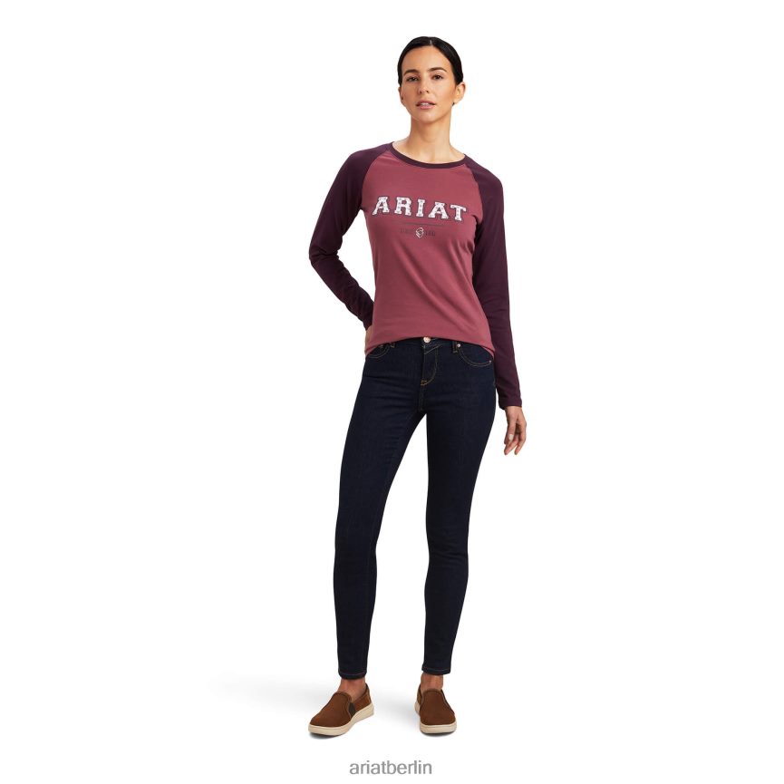 Ariat Uni-T-Shirt Frauen P4JJPR2903 Maulbeere/Nostalgierosa Spitzen