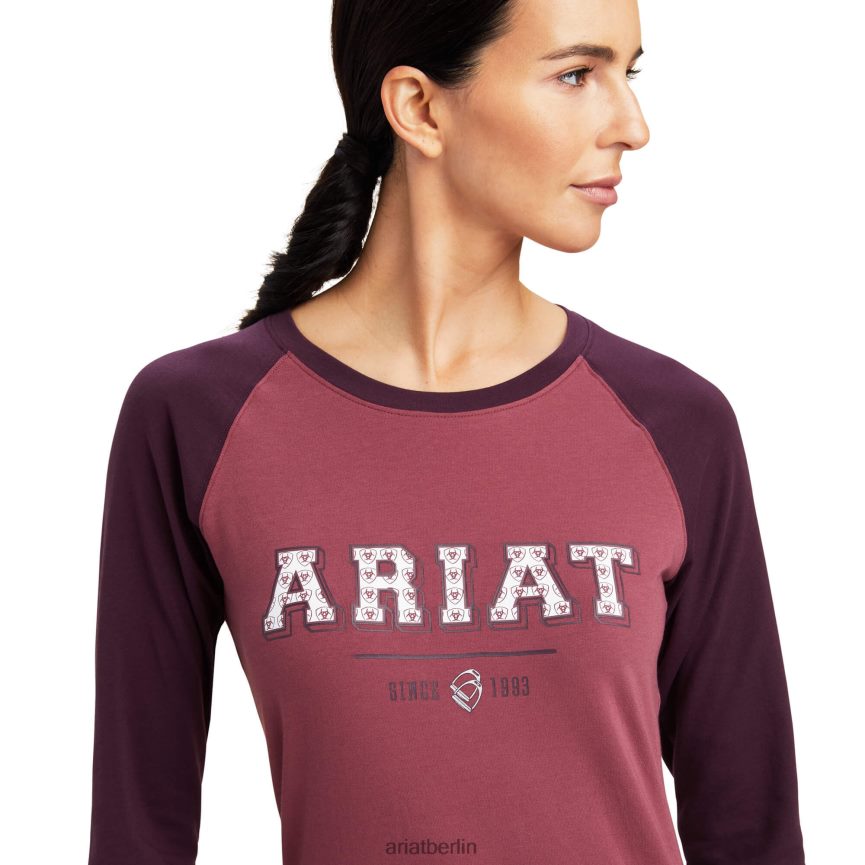 Ariat Uni-T-Shirt Frauen P4JJPR2903 Maulbeere/Nostalgierosa Spitzen