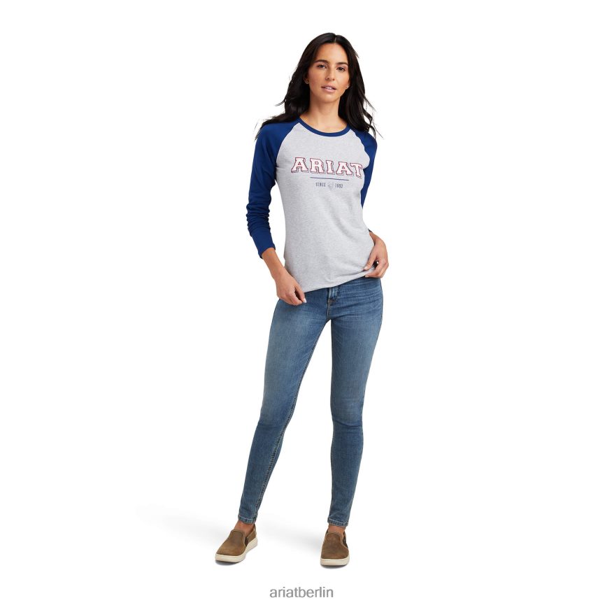 Ariat Uni-T-Shirt Frauen P4JJPR3056 Kombiblau/Heidegrau Spitzen