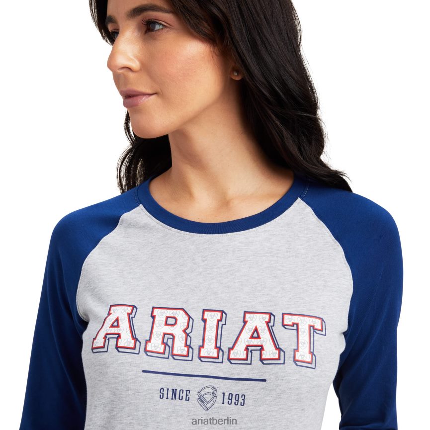 Ariat Uni-T-Shirt Frauen P4JJPR3056 Kombiblau/Heidegrau Spitzen
