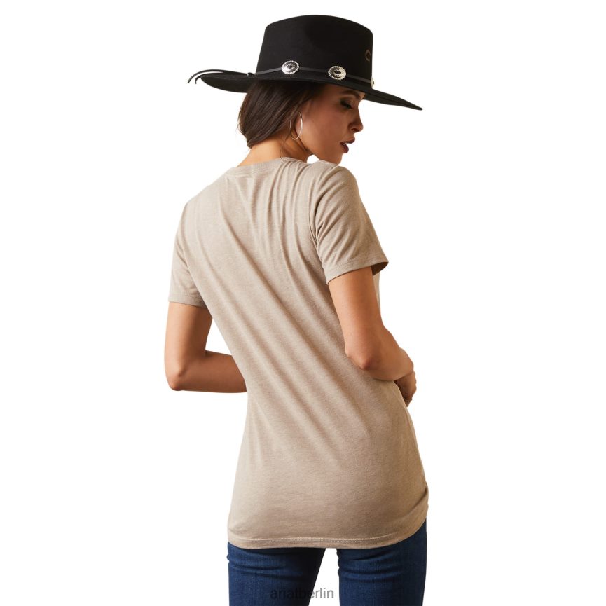 Ariat Vintage-Rodeo-T-Shirt Frauen P4JJPR2804 Haferflockenheide Spitzen