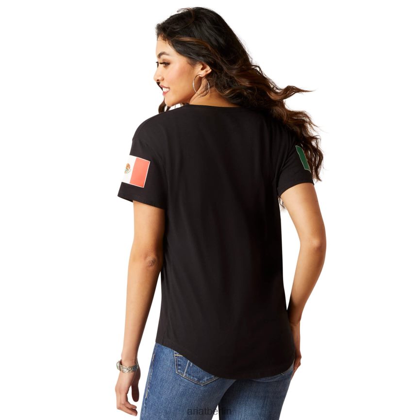 Ariat Viva Mexico T-Shirt Frauen P4JJPR2894 Schwarz Spitzen