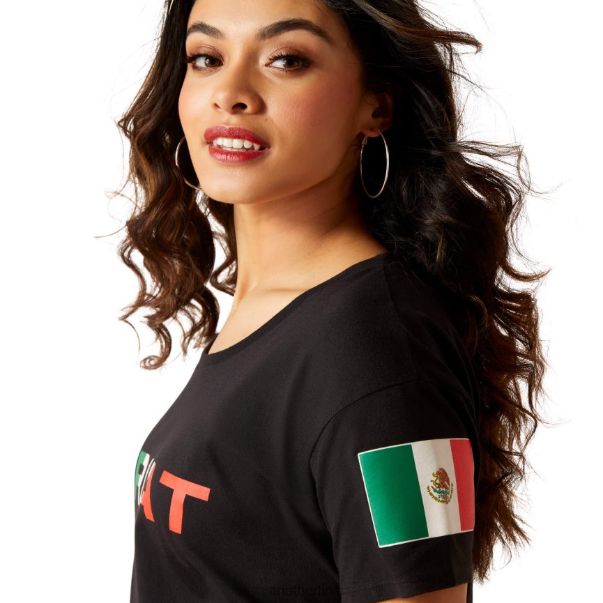 Ariat Viva Mexico T-Shirt Frauen P4JJPR2894 Schwarz Spitzen