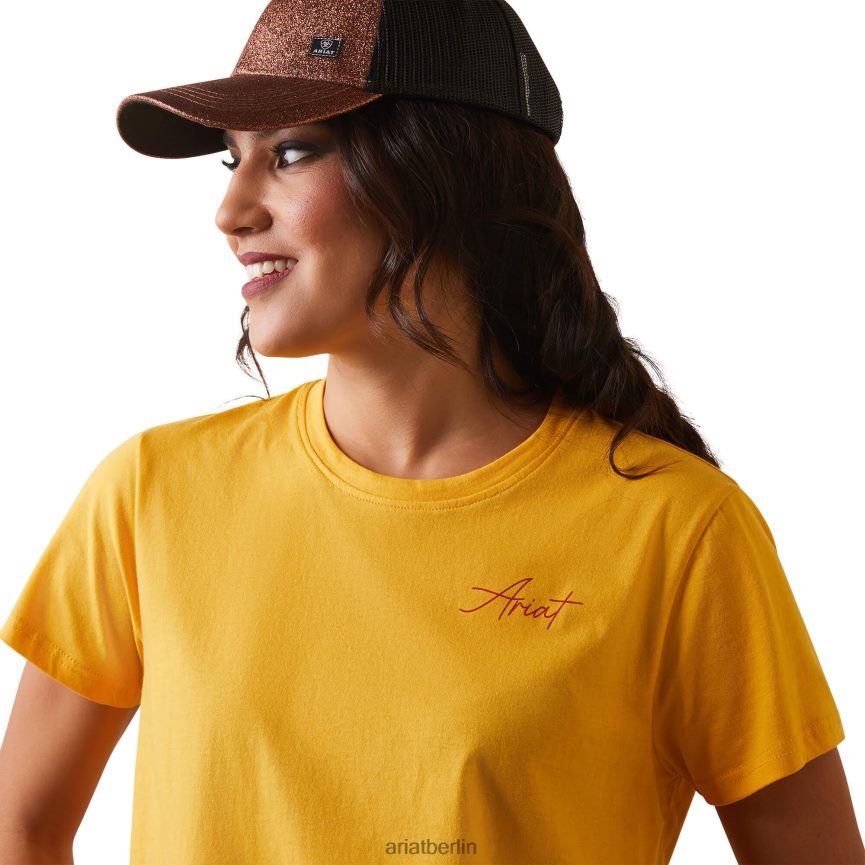 Ariat Wirklich cooles Kuh-T-Shirt Frauen P4JJPR2871 Eigelb gelb Spitzen