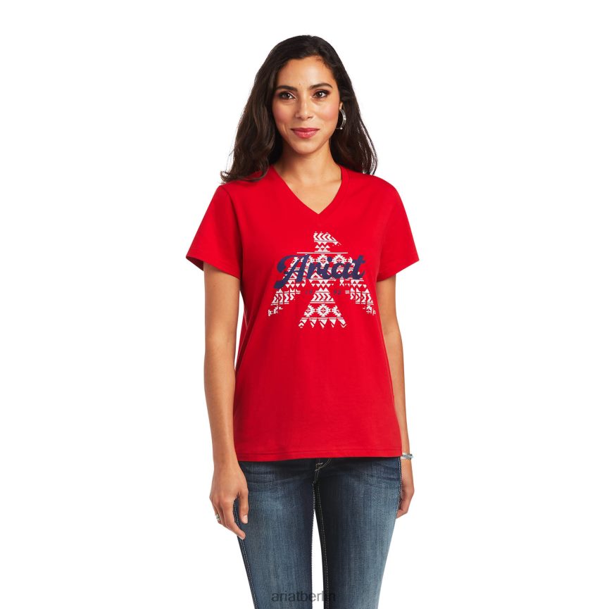 Ariat echtes Feuervogel-T-Shirt Frauen P4JJPR2911 Salsa Spitzen
