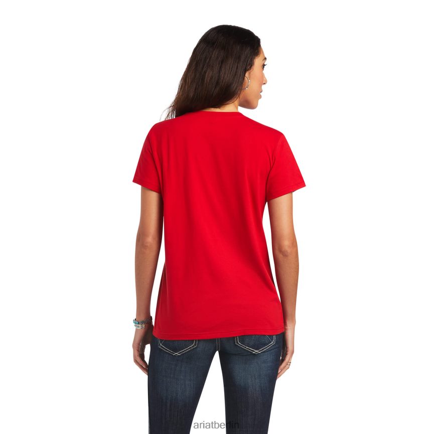Ariat echtes Feuervogel-T-Shirt Frauen P4JJPR2911 Salsa Spitzen