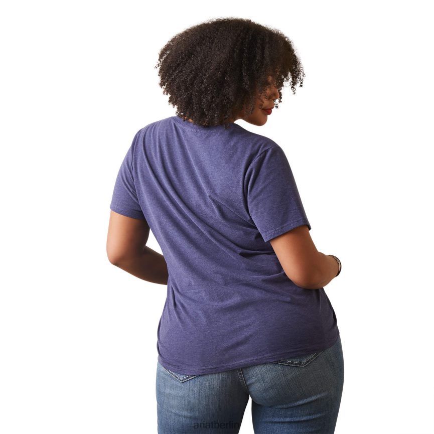 Ariat echtes Horizont-T-Shirt Frauen P4JJPR2940 Marineblau Spitzen