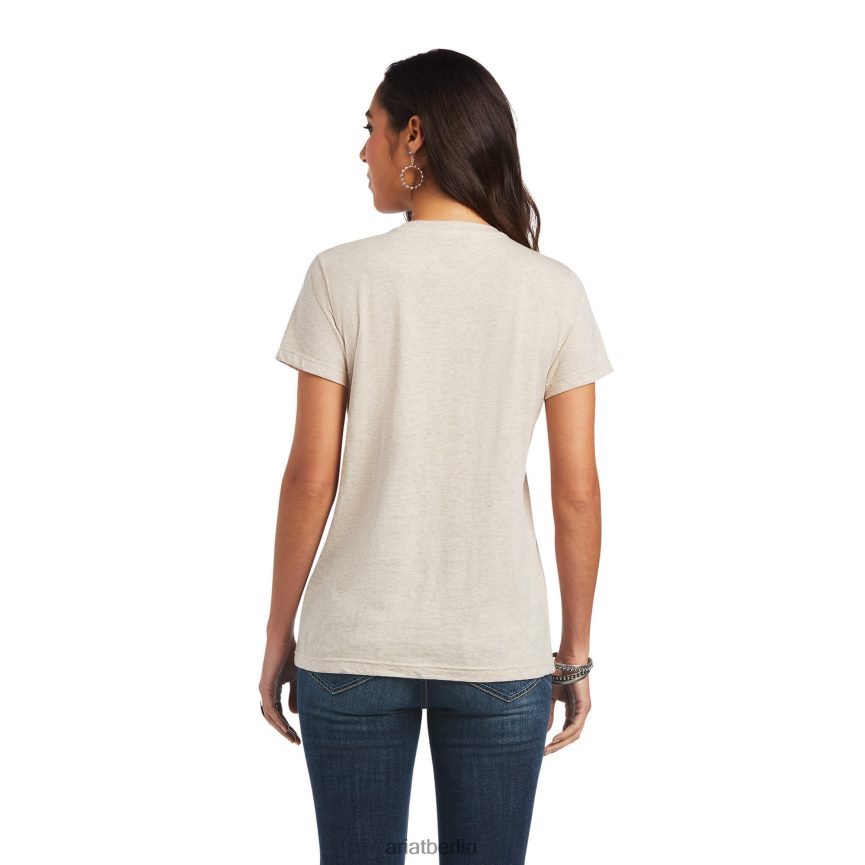 Ariat echtes Muh-T-Shirt Frauen P4JJPR3058 Weizenheide Spitzen