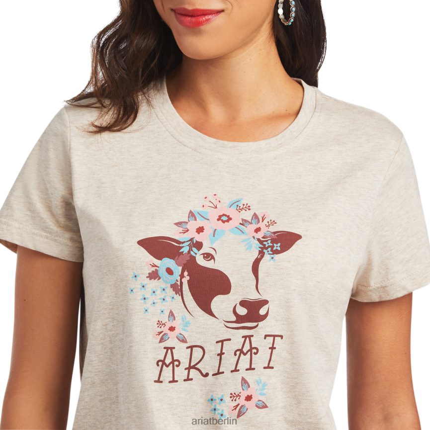 Ariat echtes Muh-T-Shirt Frauen P4JJPR3058 Weizenheide Spitzen