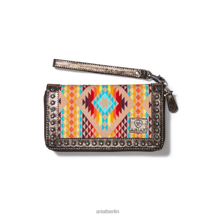 Ariat Clutch-Brieftasche mit Rautenstreifen Frauen P4JJPR3728 braun Zubehör